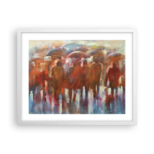 Poster in einem weißen Rahmen - Auch bei Regen und Nebel - 50x40 cm