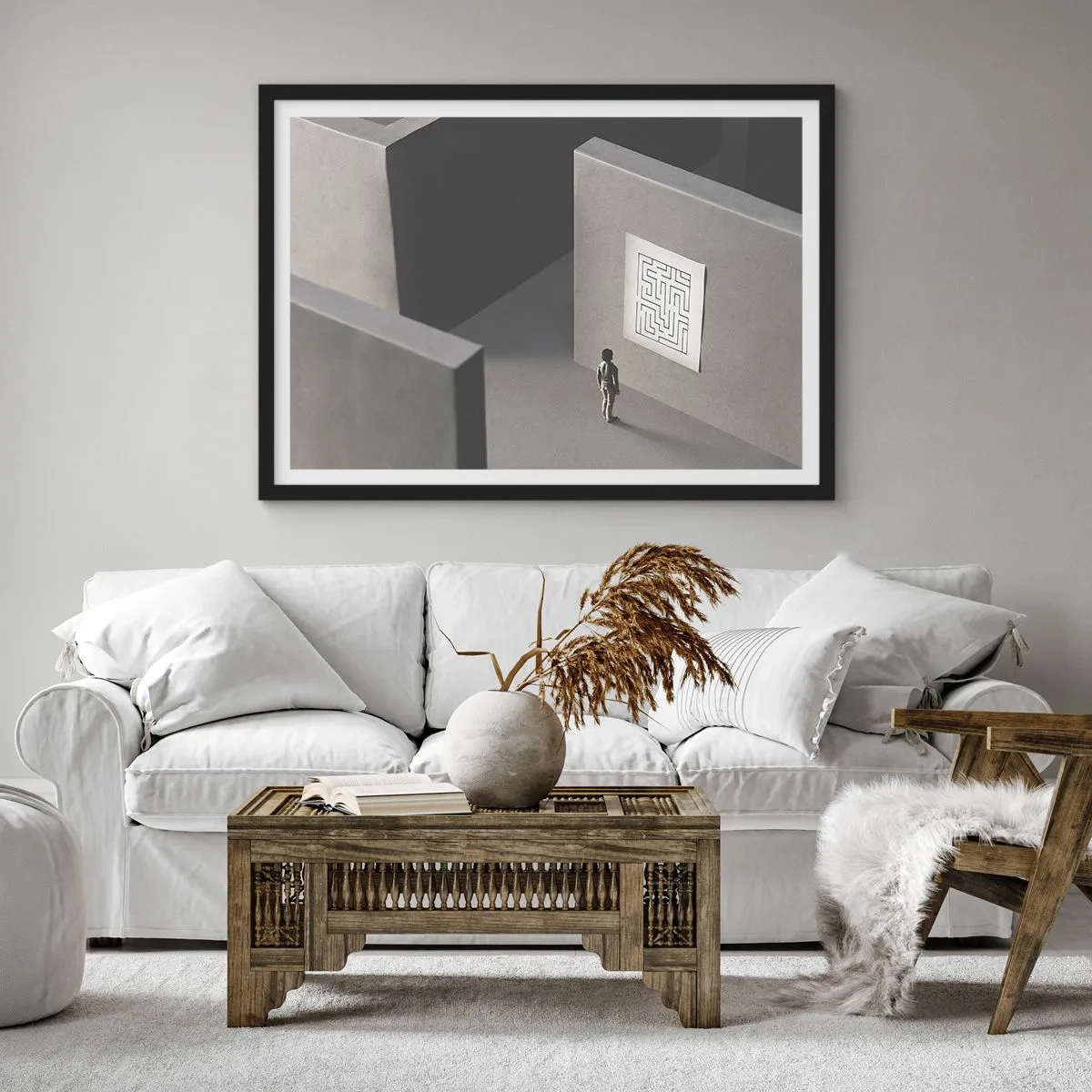 Poster in einem schwarzem Rahmen - Aber wo bin ich? - 50x40 cm