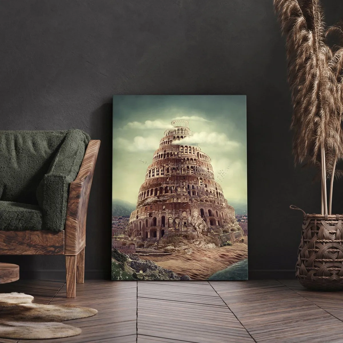 Bild auf Leinwand - Leinwandbild - Turm von Babylon - 55x100 cm