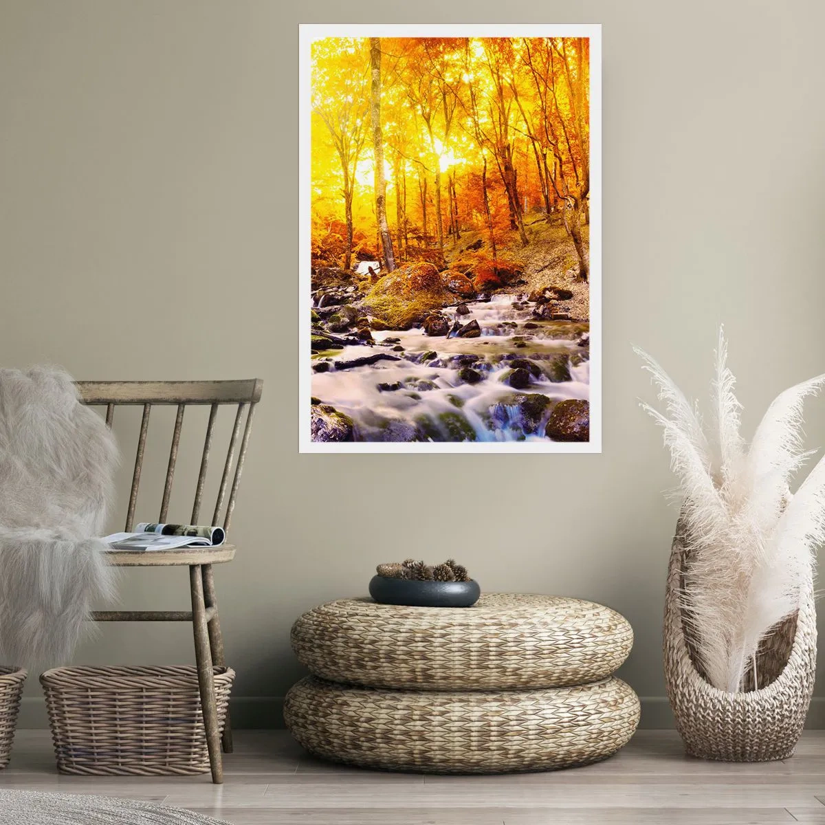 Poster - In Gold und Platin gefasste Steine - 70x100 cm