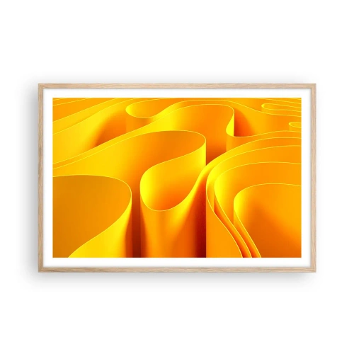 Poster in einem Rahmen aus heller Eiche - Wie Sonnenwellen - 91x61 cm