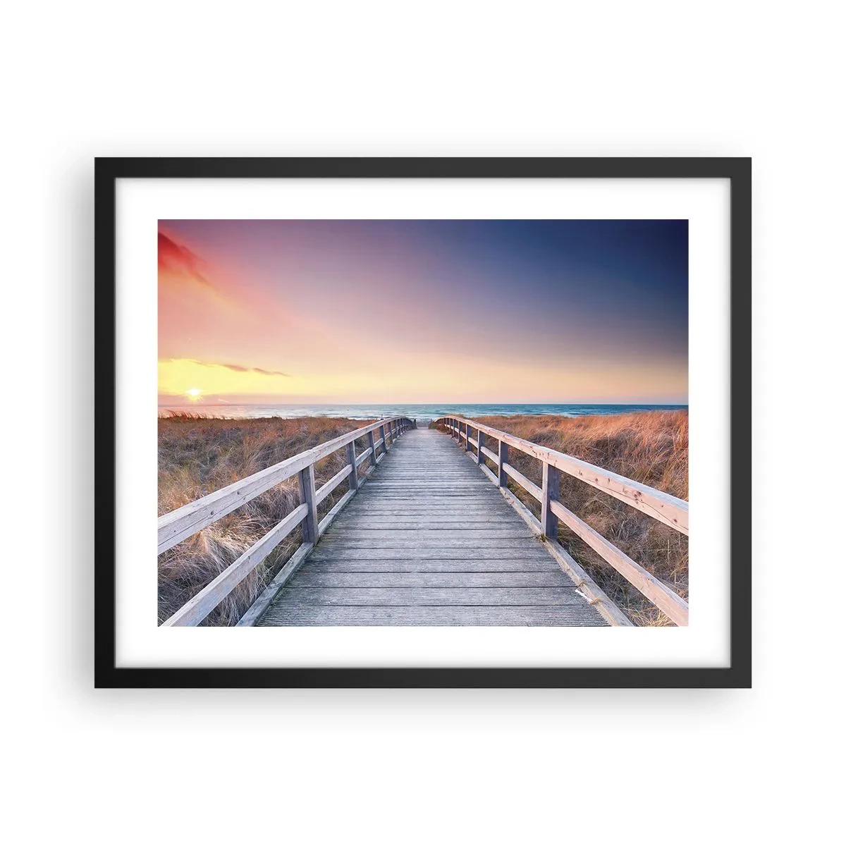 Poster in einem schwarzem Rahmen - Baltische Abend-Aurora - 50x40 cm