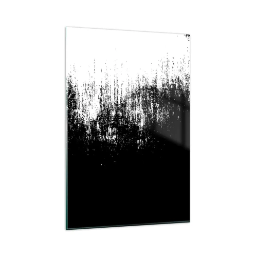 Glasbild - Bild auf glas - Minimalistische Abstraktion in Schwarzweiß - 80x120cm - Und der Gewinner ist ... - Moderne Wanddekoration für Wohnzimmer und Schlafzimmer ARTTOR