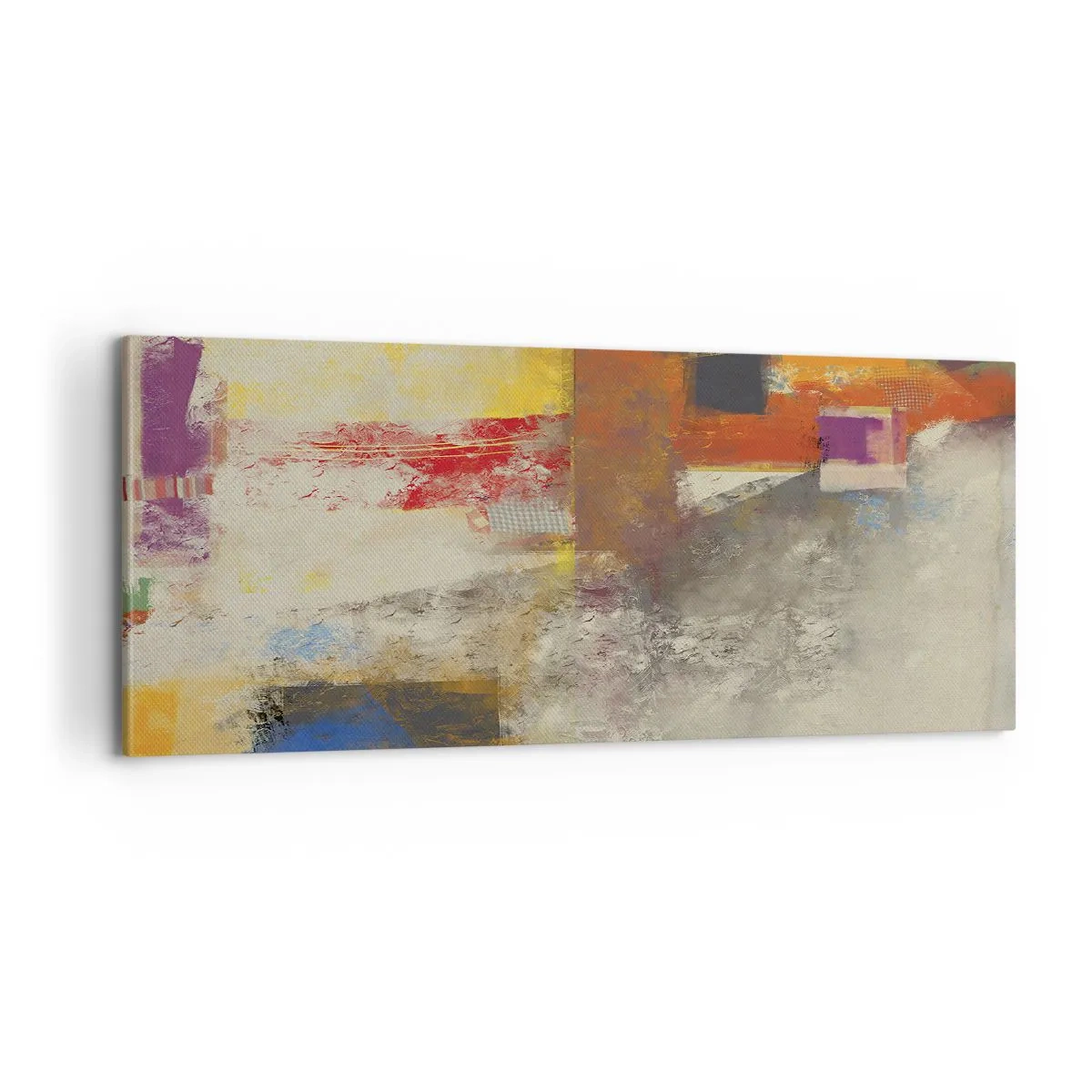 Bild auf Leinwand - Leinwandbild - Geometrie der Farben - 100x40 cm