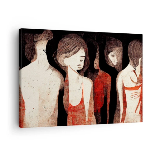 Bild auf Leinwand - Leinwandbild - Künstlerische Figuren in einer abstrakten Komposition - 70x50cm - Madonnen der Dunkelheit - Moderne Wanddekoration für Wohnzimmer und Schlafzimmer ARTTOR