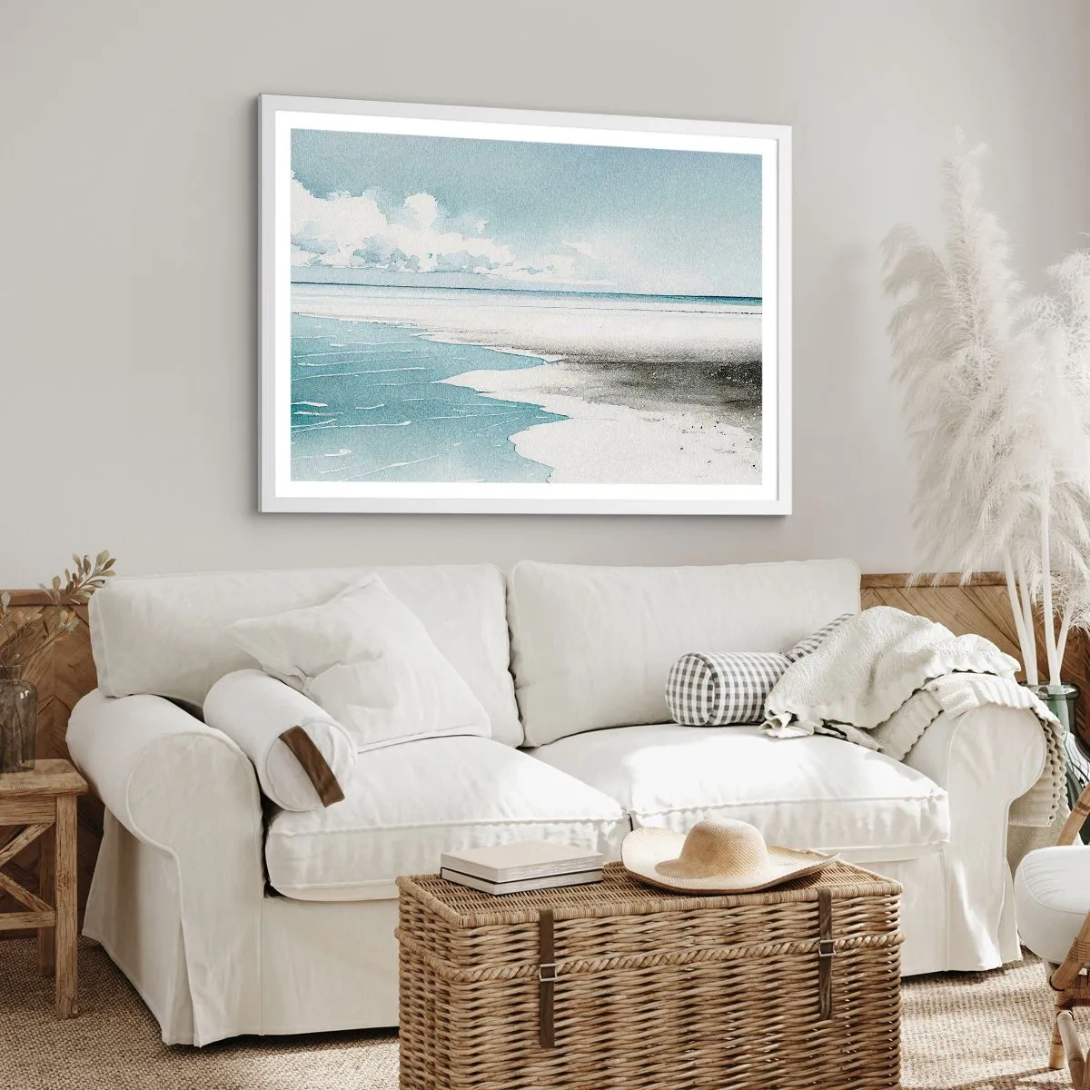 Poster in einem weißen Rahmen - Sanfte Flut - 100x70 cm