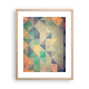 Poster in einem Rahmen aus heller Eiche - Republik der Dreiecke - 40x50 cm