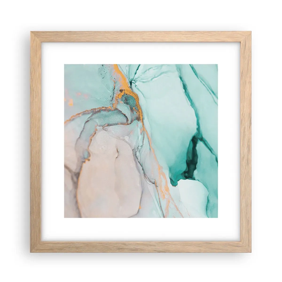 Poster in einem Rahmen aus heller Eiche - Ein Tanz der Formen und Farben - 30x30 cm