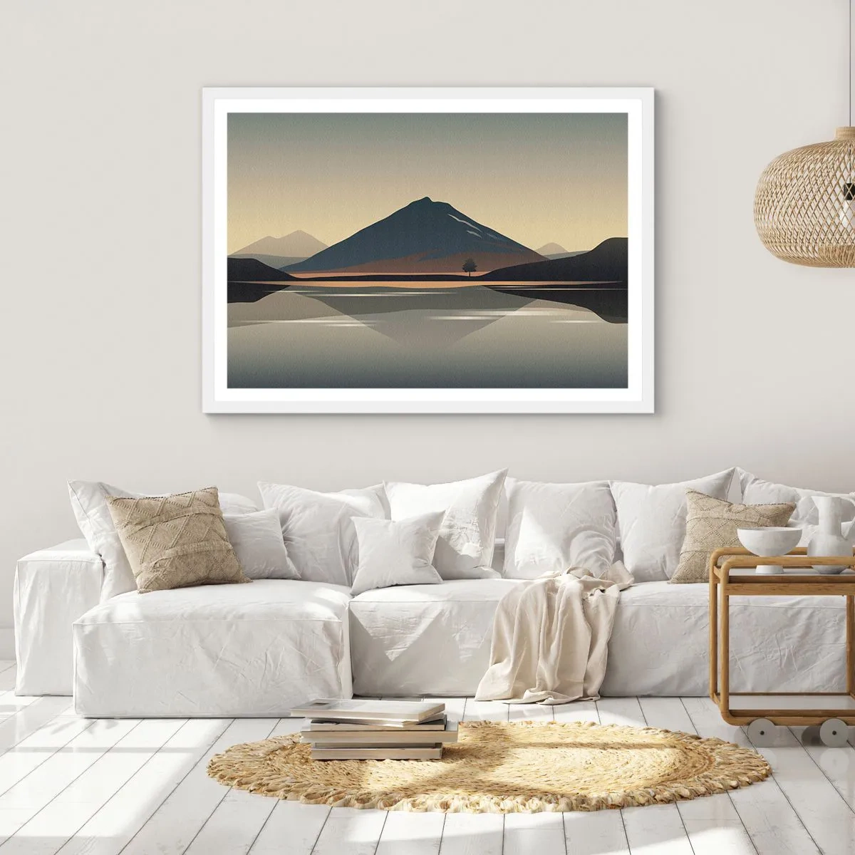 Poster in einem weißen Rahmen - Spiegelreflexion - 50x40 cm