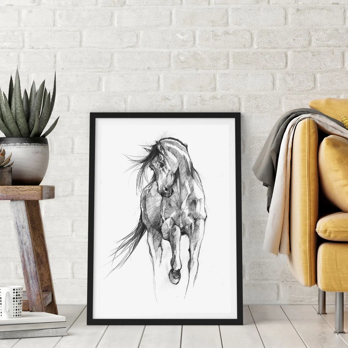 Poster in einem schwarzem Rahmen - Im anmutigen Trab - 61x91 cm