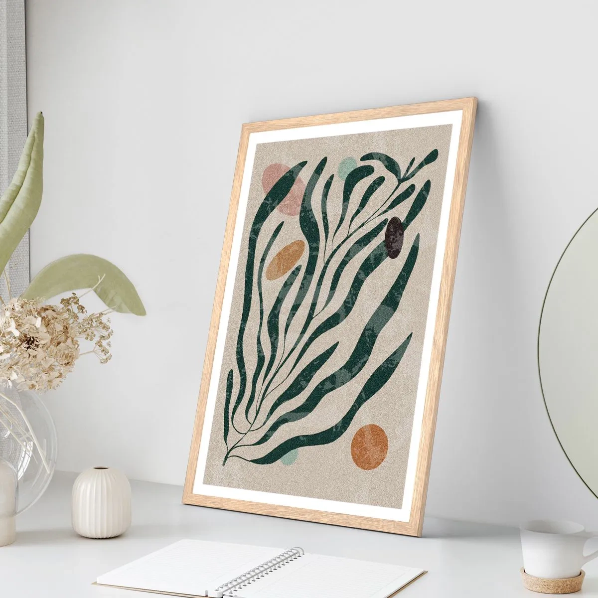 Poster in einem Rahmen aus heller Eiche - Im Grünen - 30x40 cm