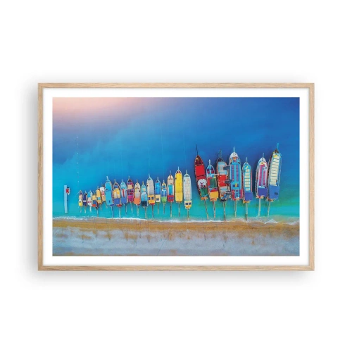 Poster in einem Rahmen aus heller Eiche - Aus der Vogelperspektive - 91x61 cm