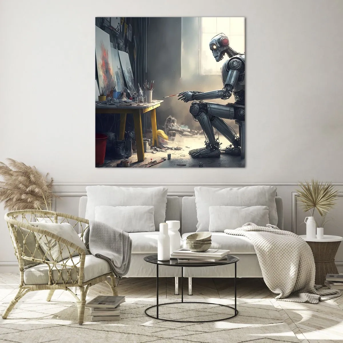 Glasbild - Bild auf glas - Schöpfungsakt - 70x70 cm