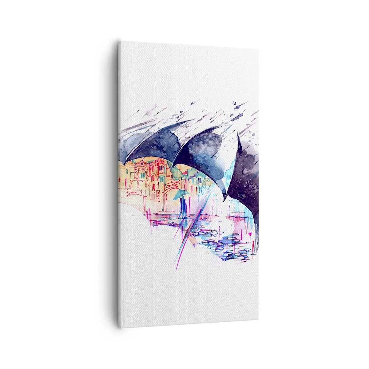 Bild auf Leinwand - Leinwandbild - Im Regen spazieren gehen - 55x100 cm