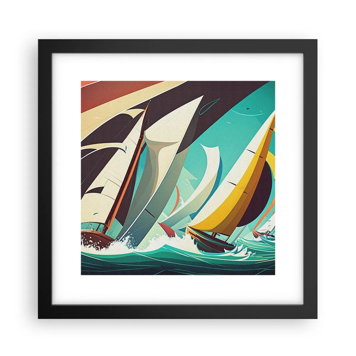 Poster in einem schwarzem Rahmen - Viel Glück mit den Elementen - 30x30 cm