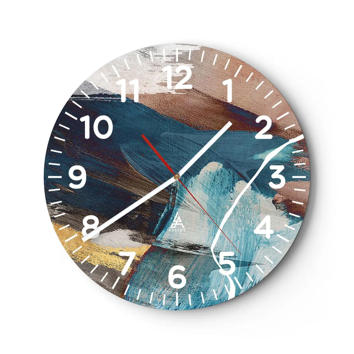 Wanduhr - Glasuhr - Großzügig und mit Energie - 40x40 cm