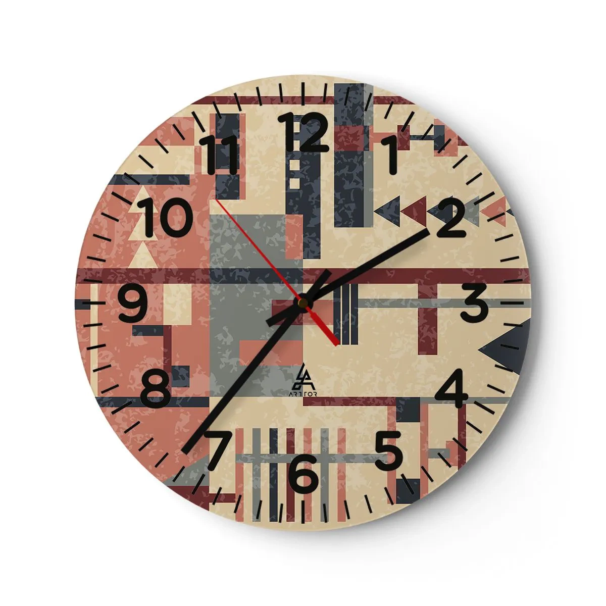 Wanduhr - Glasuhr - Eine Kombination aus Vertikalen und Ebenen - 40x40 cm