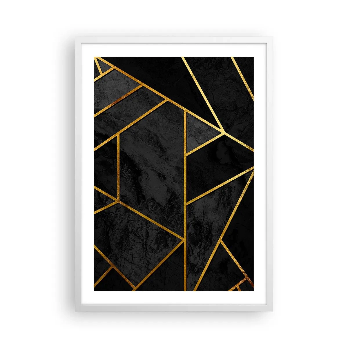 Poster in einem weißen Rahmen - Dunkelheit und Glanz - 50x70 cm