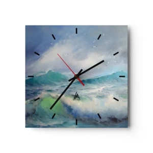 Wanduhr - Glasuhr - Der wind heulte mit Triumph - 40x40 cm