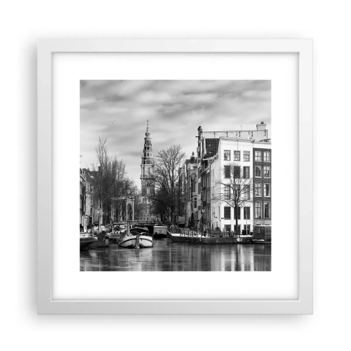 Poster in einem weißen Rahmen - Amsterdamer Atmosphäre - 30x30 cm