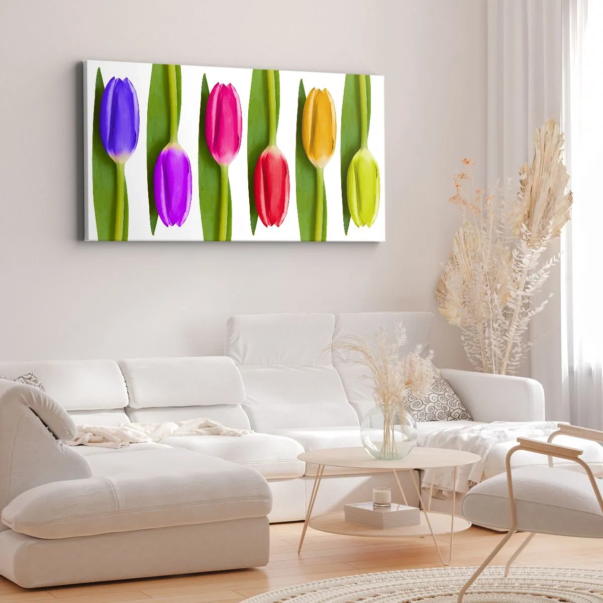Bild auf Leinwand - Leinwandbild - Regenbogenkomposition - 100x40 cm