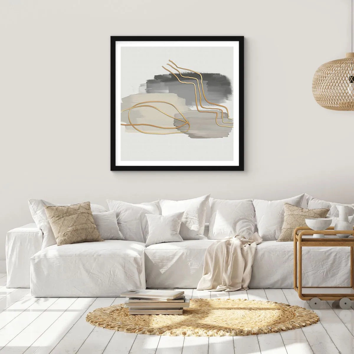 Poster in einem schwarzem Rahmen - Dauer und Bewegung - 40x40 cm