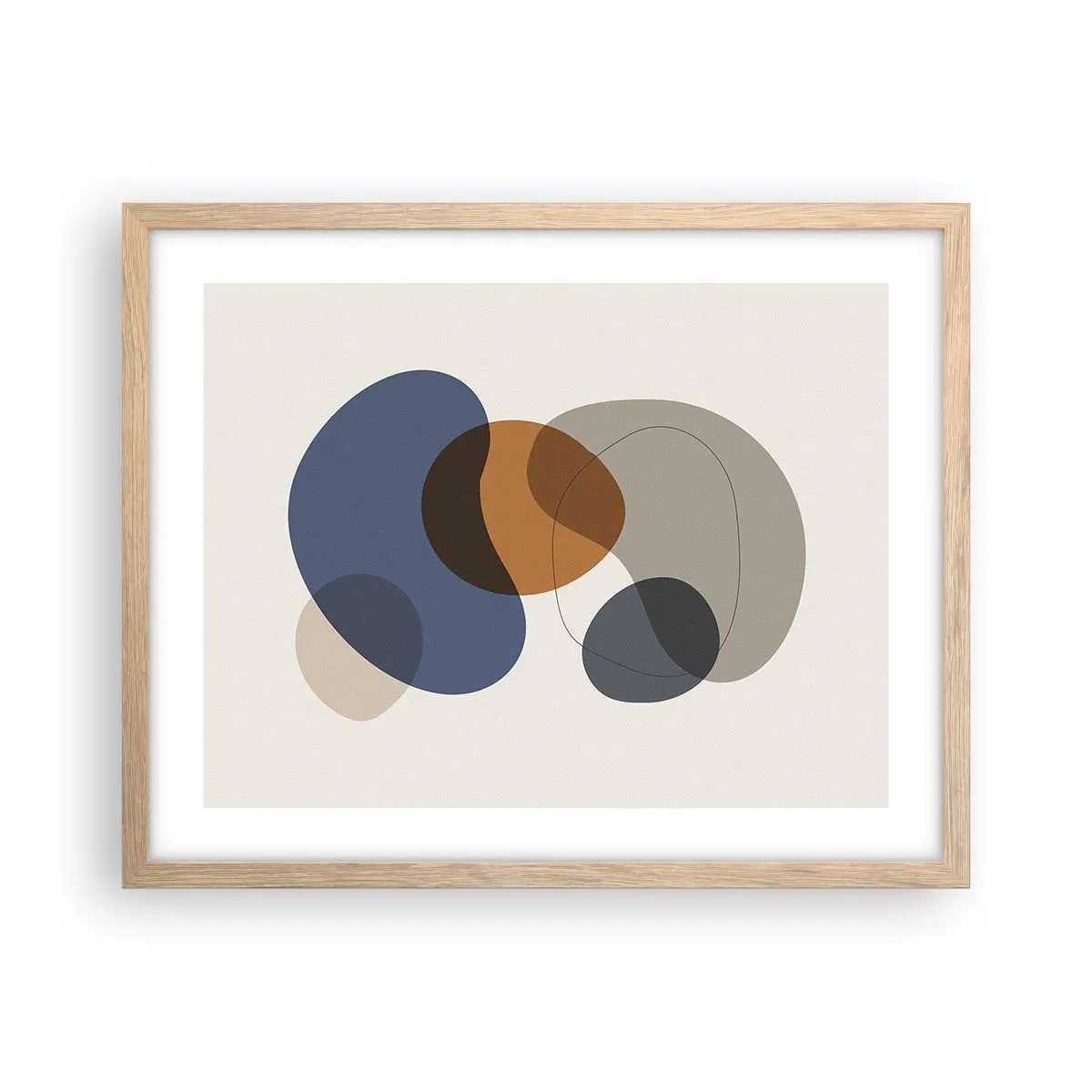 Poster in einem Rahmen aus heller Eiche - Farbtropfen - 50x40 cm