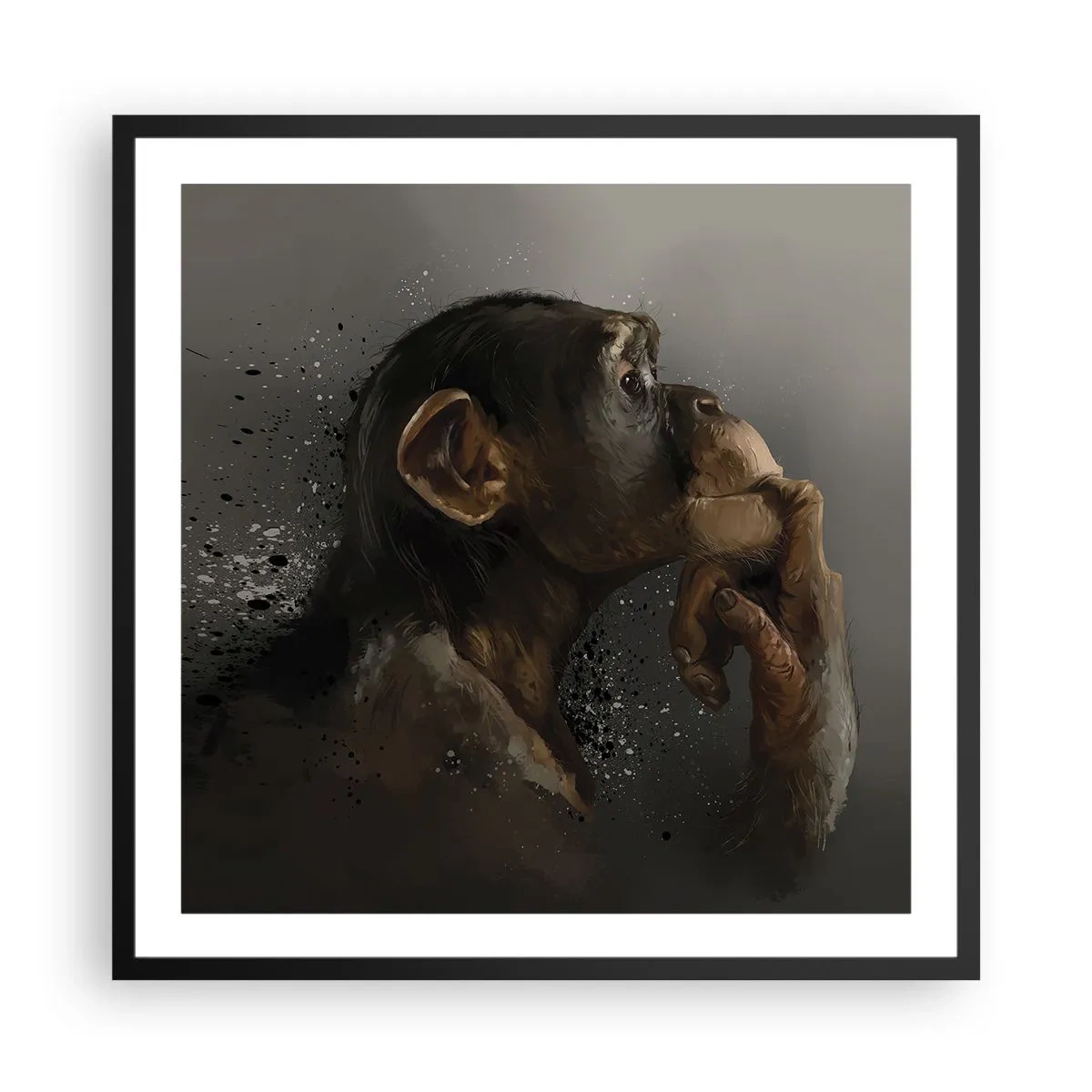 Poster in einem schwarzem Rahmen - Sicherlich ein Denker - 60x60 cm