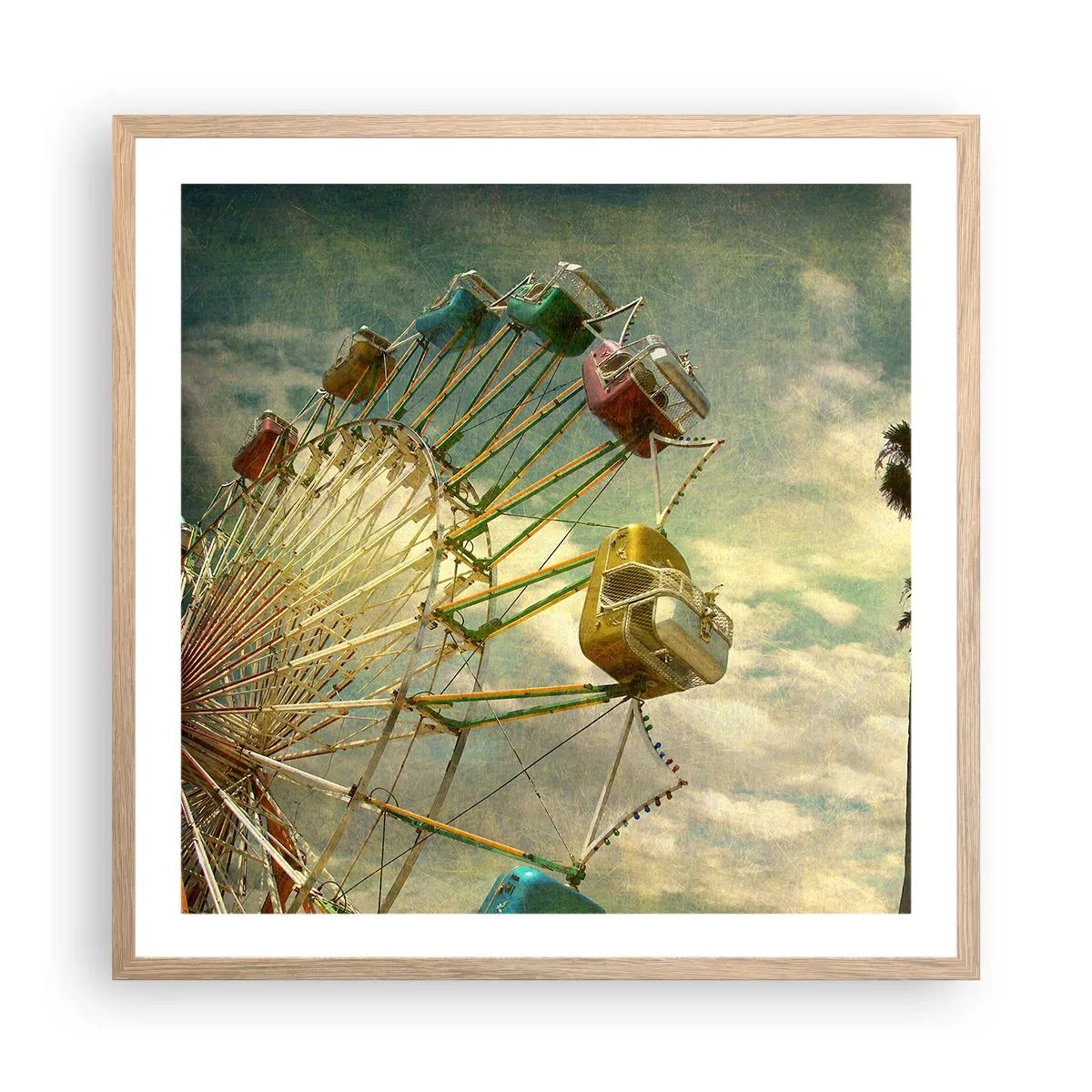 Poster in einem Rahmen aus heller Eiche - Es wird Spaß geben ... - 60x60 cm