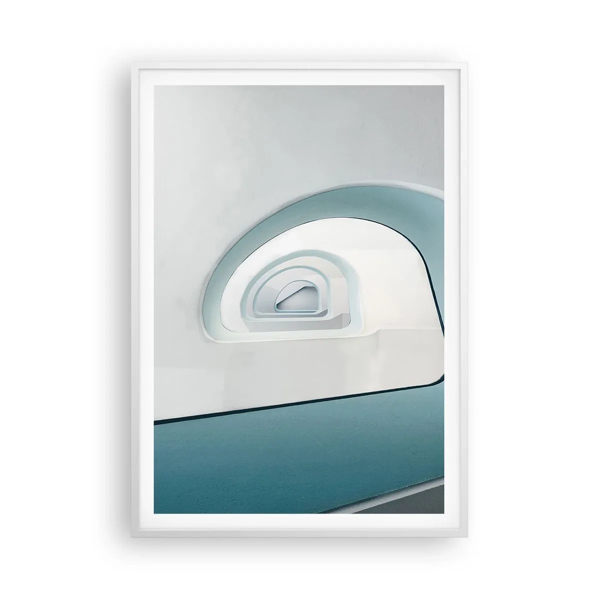 Poster in einem weißen Rahmen - Bis zum Ende des Blaus - 70x100 cm