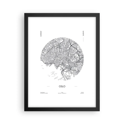 Poster in einem schwarzem Rahmen - Anatomie von Oslo - 30x40 cm