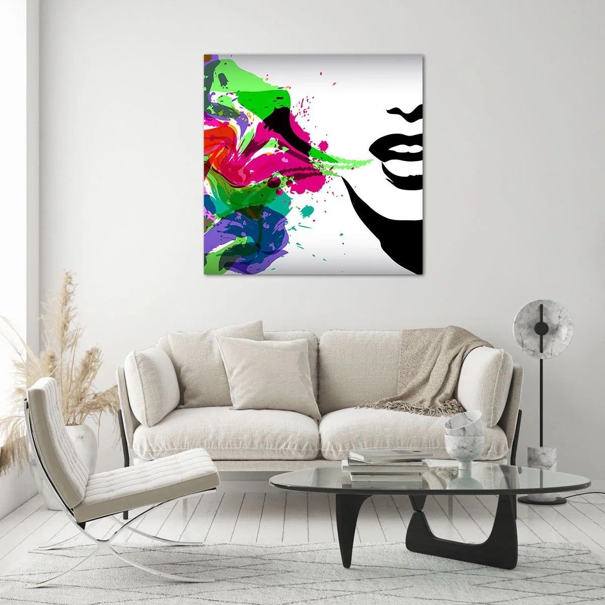 Glasbild - Bild auf glas - Eine Geschichte in den Farben des Regenbogens - 60x60 cm