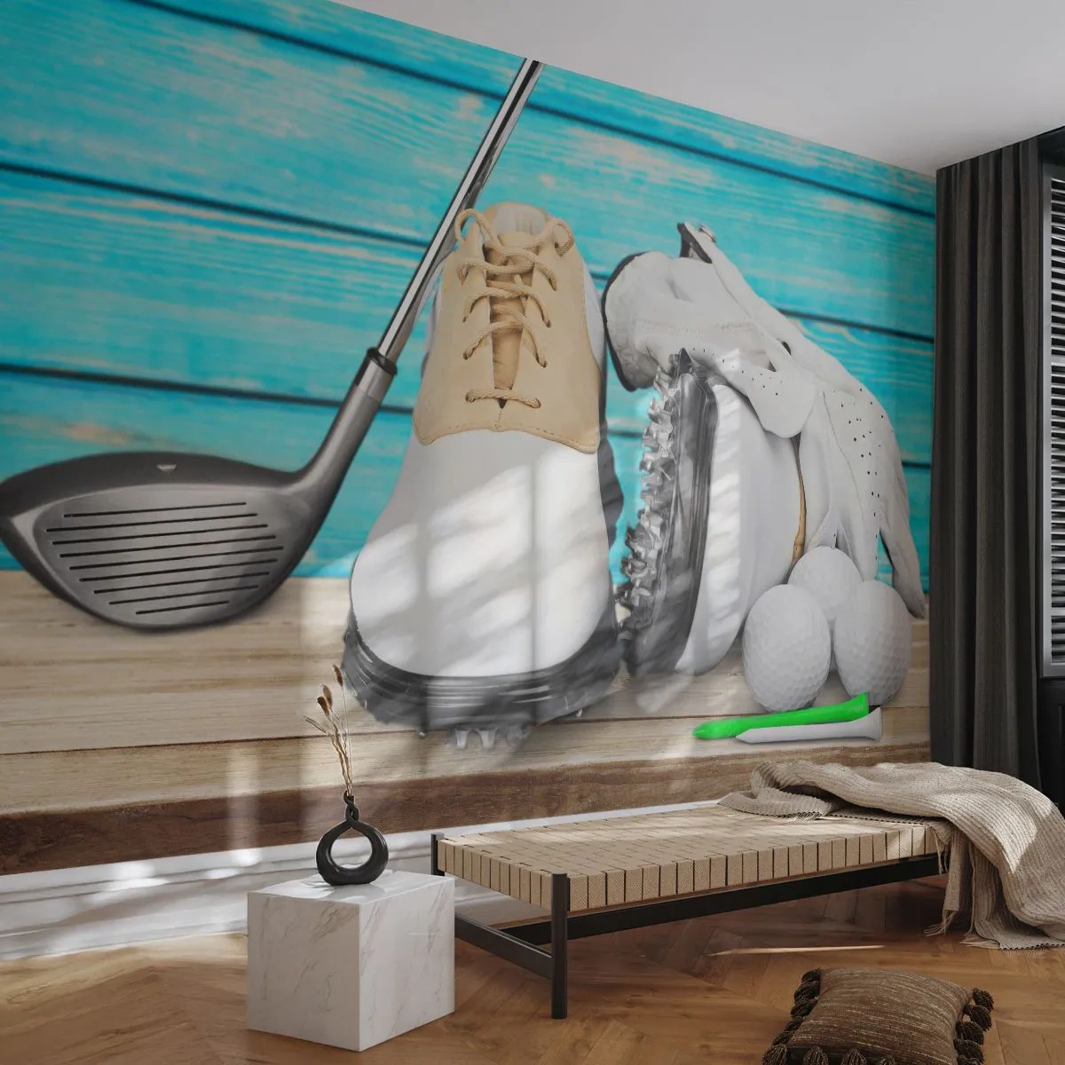 Fototapete Standard Eco - Alles ist bereit - Golf, Sport, Golferschuhe - 300x210 cm