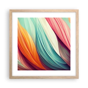 Poster in einem Rahmen aus heller Eiche - Regenbogengewebe - 40x40 cm