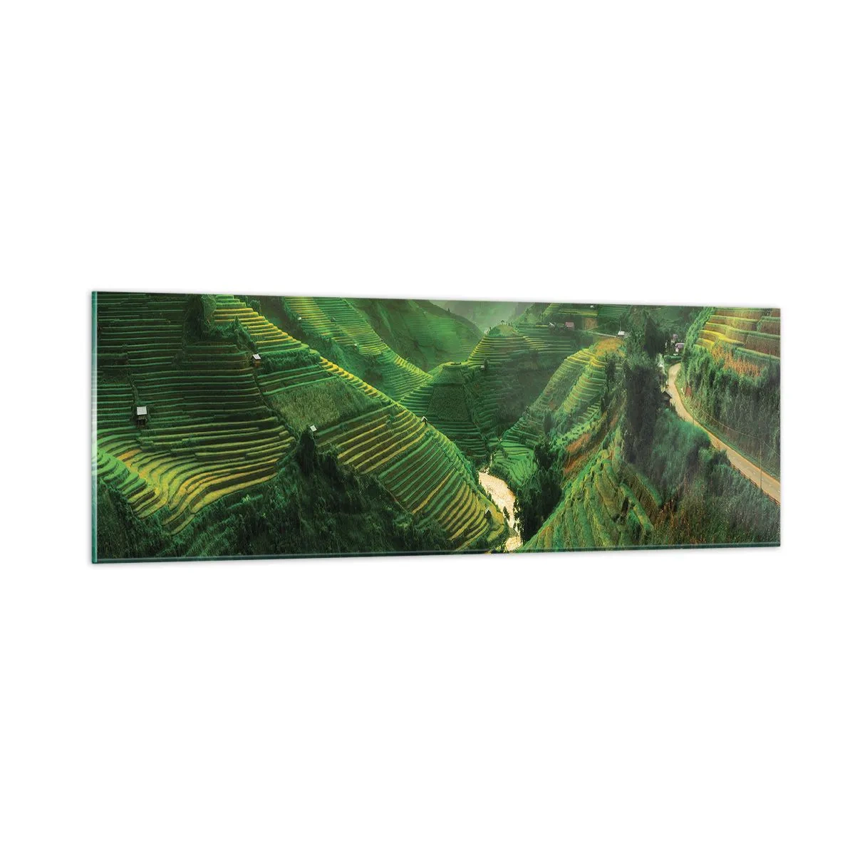 Glasbild - Bild auf glas - Vietnamesisches Tal - 90x30 cm