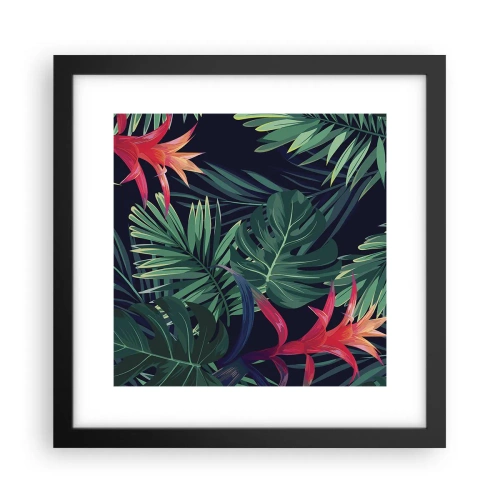 Poster in einem schwarzem Rahmen - Im Grünen in Flammen gehen - 30x30 cm