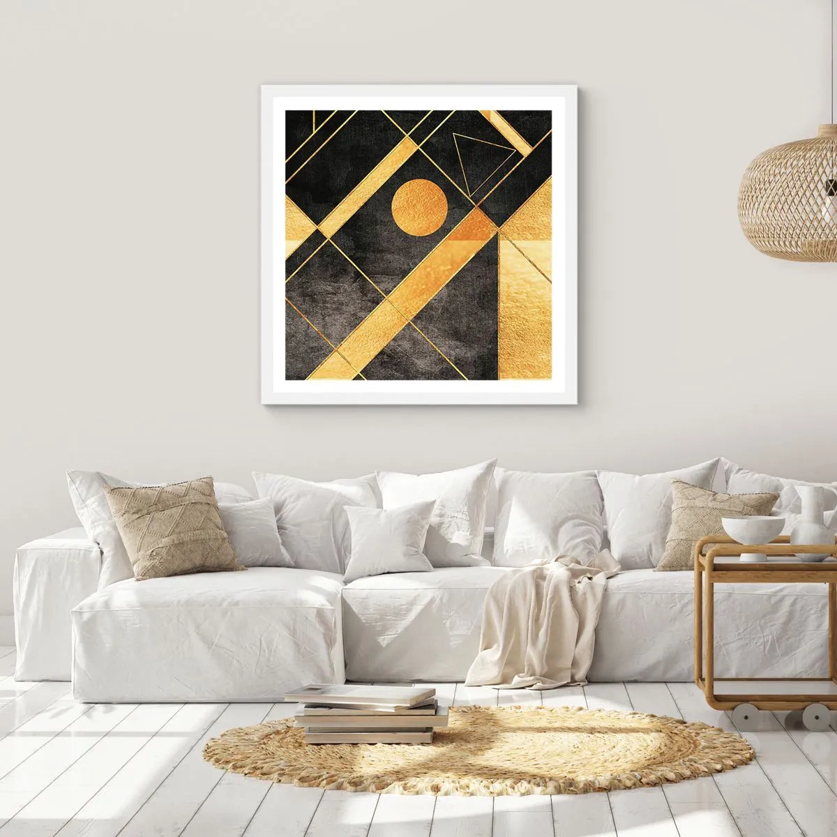 Poster in einem weißen Rahmen - Die Sonne der Wüste - 30x30 cm