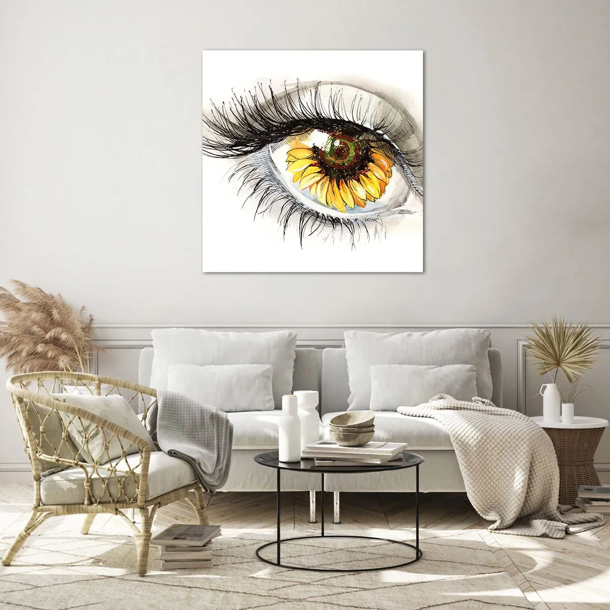 Glasbild - Bild auf glas - Ein Look so heiß wie der Sommer - 60x60 cm