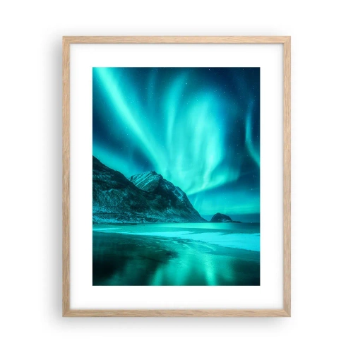 Poster in einem Rahmen aus heller Eiche - Wunder des Nordens - 40x50 cm