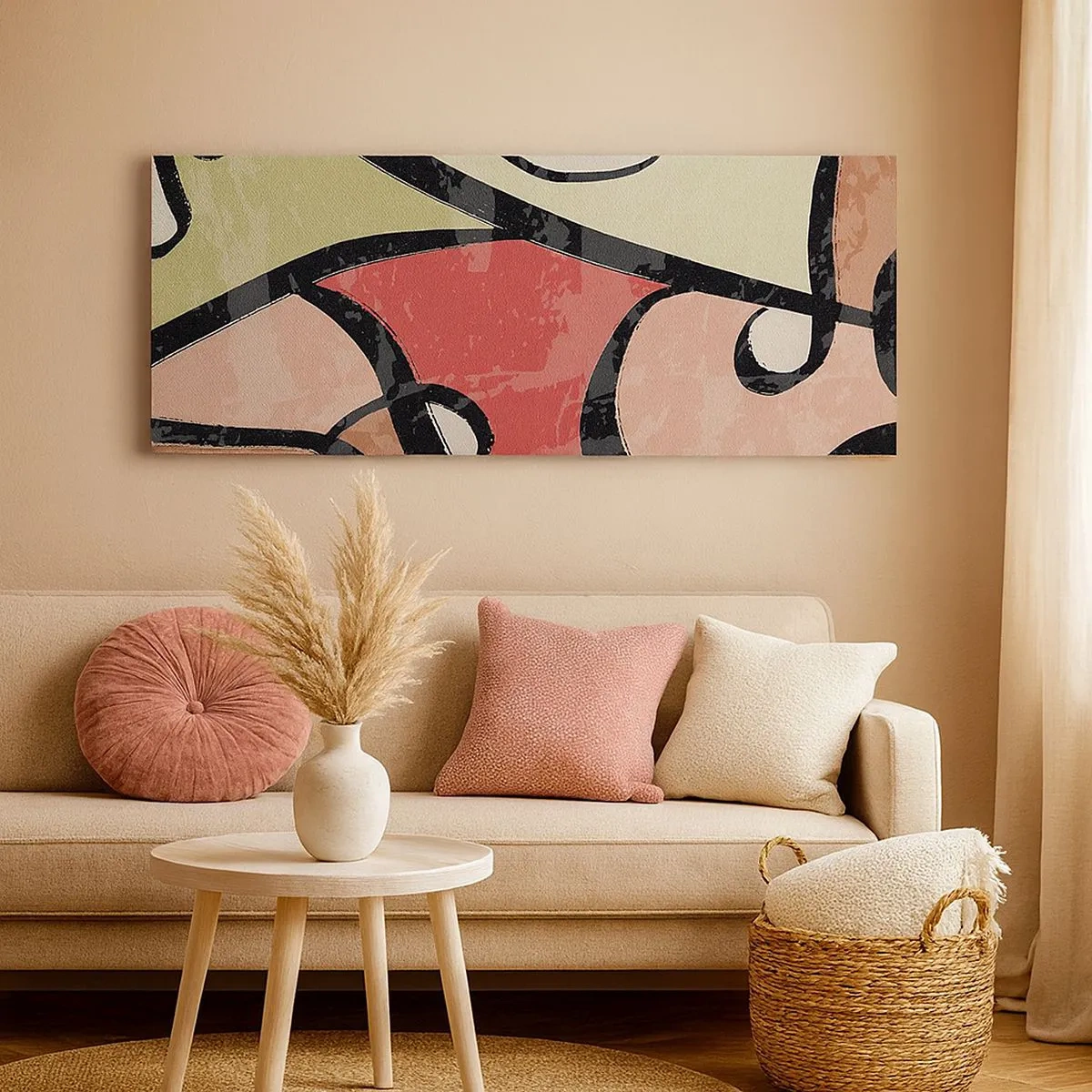 Bild auf Leinwand - Leinwandbild - Pirouetten unter Farben - 100x40 cm
