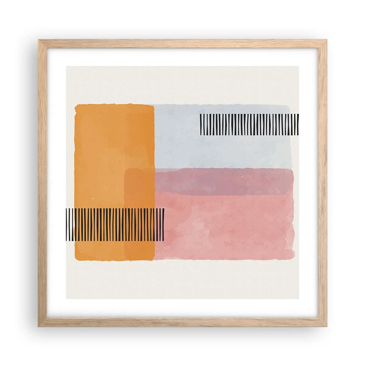 Poster in einem Rahmen aus heller Eiche - Von Ecke zu Ecke - 50x50 cm