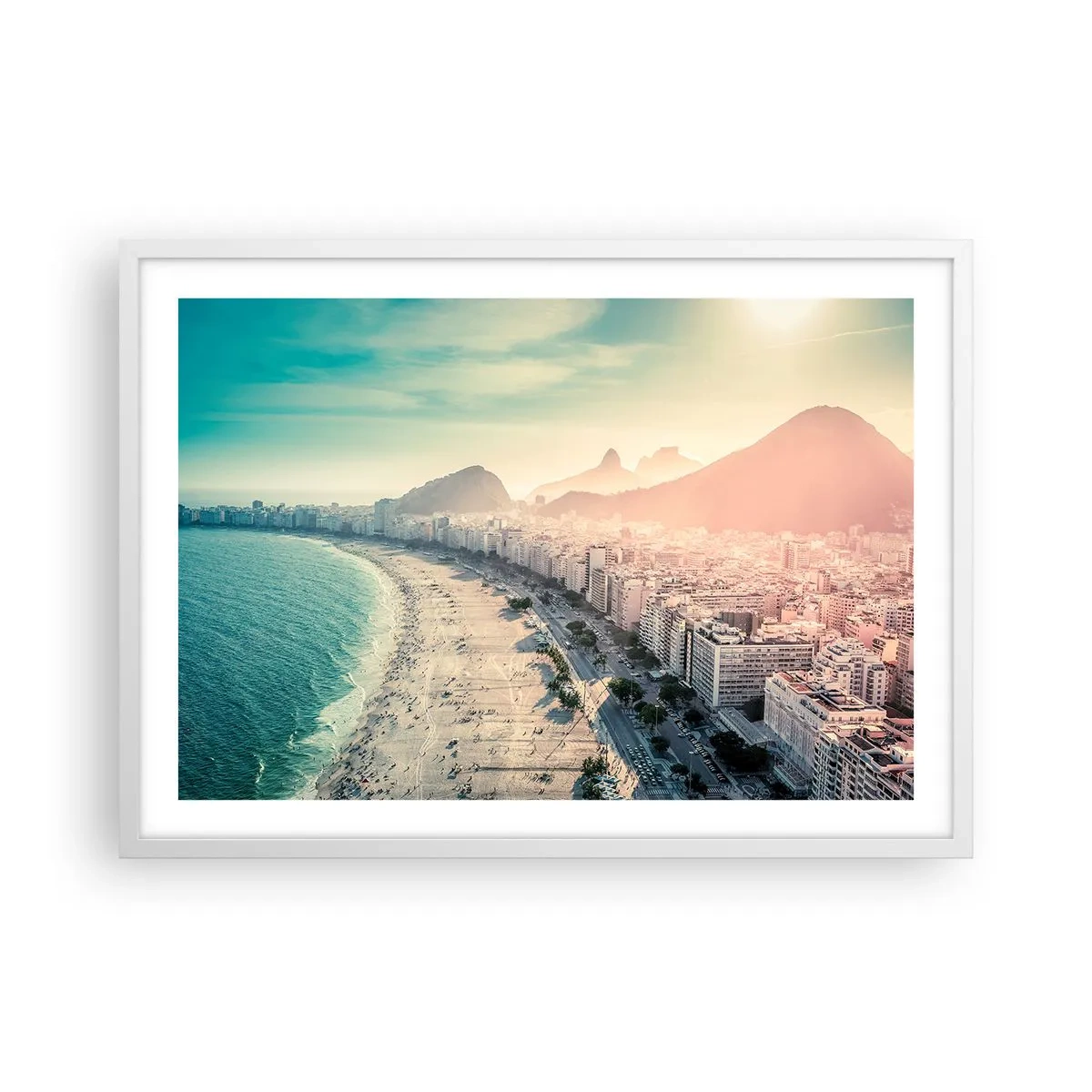 Poster in einem weißen Rahmen - Ewiger Urlaub in Rio - 70x50 cm