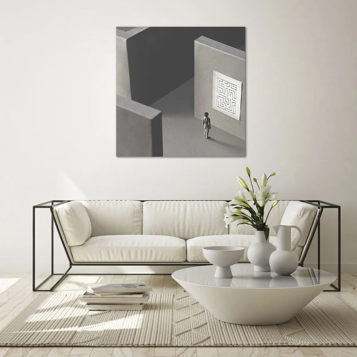 Glasbild - Bild auf glas - Aber wo bin ich? - 50x50 cm