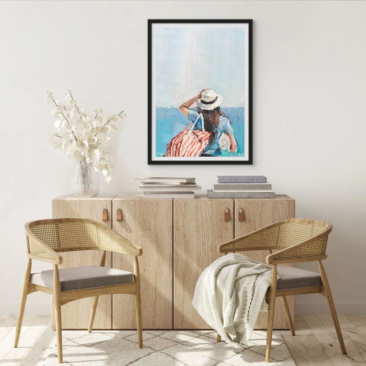 Poster in einem schwarzem Rahmen - Willkommen in den Sommerferien - 30x40 cm