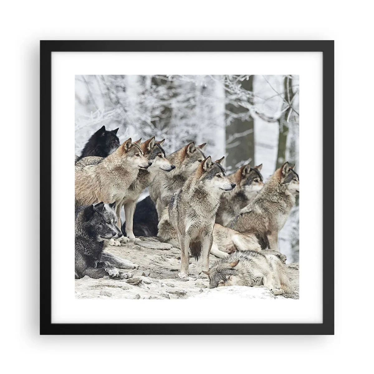 Poster in einem schwarzem Rahmen - Familie und Freunde - 40x40 cm