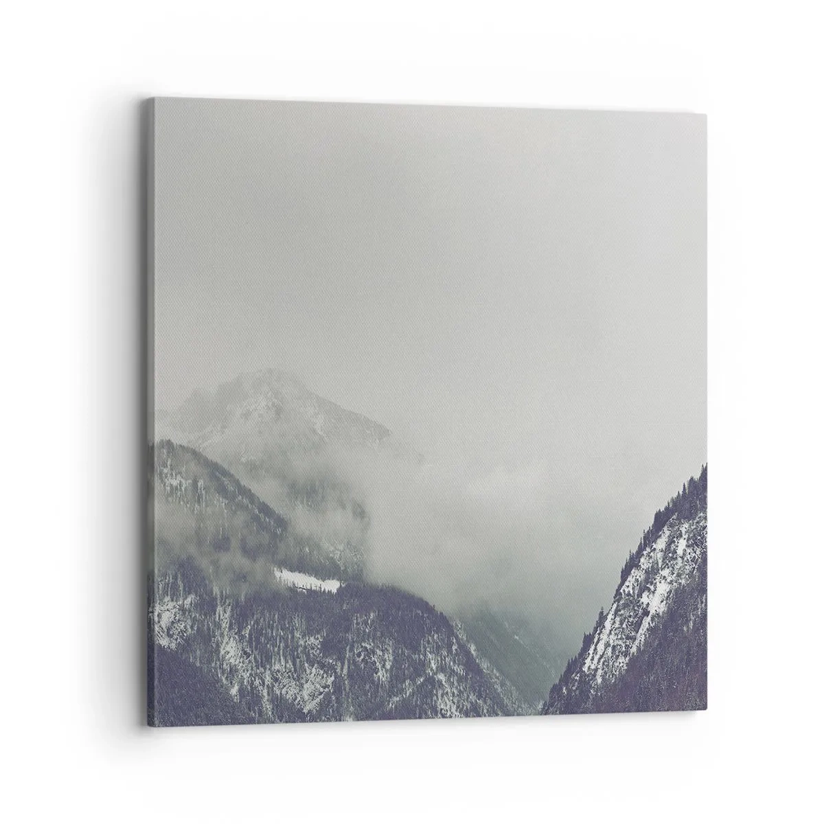 Bild auf Leinwand - Leinwandbild - Nebliges Tal - 70x70 cm