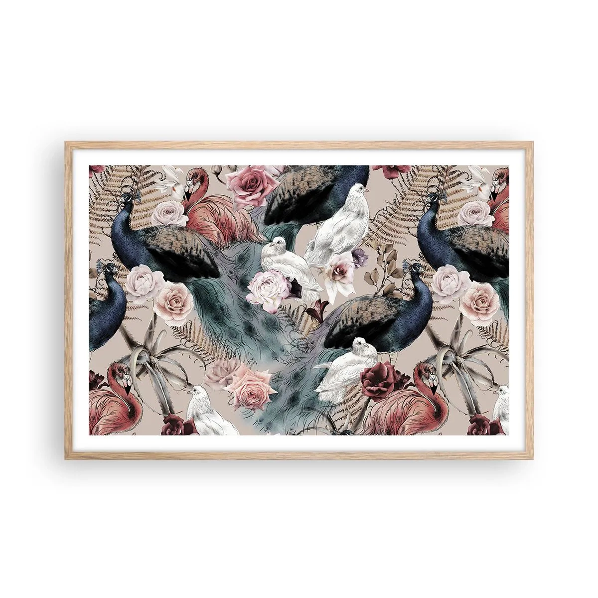 Poster in einem Rahmen aus heller Eiche - Im Schlossgarten - 91x61 cm