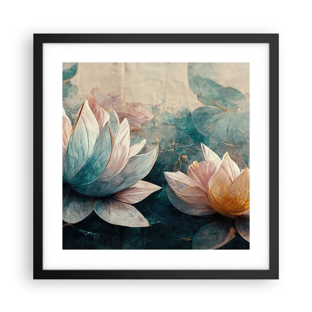 Poster in einem schwarzem Rahmen - Seesterne - 40x40 cm