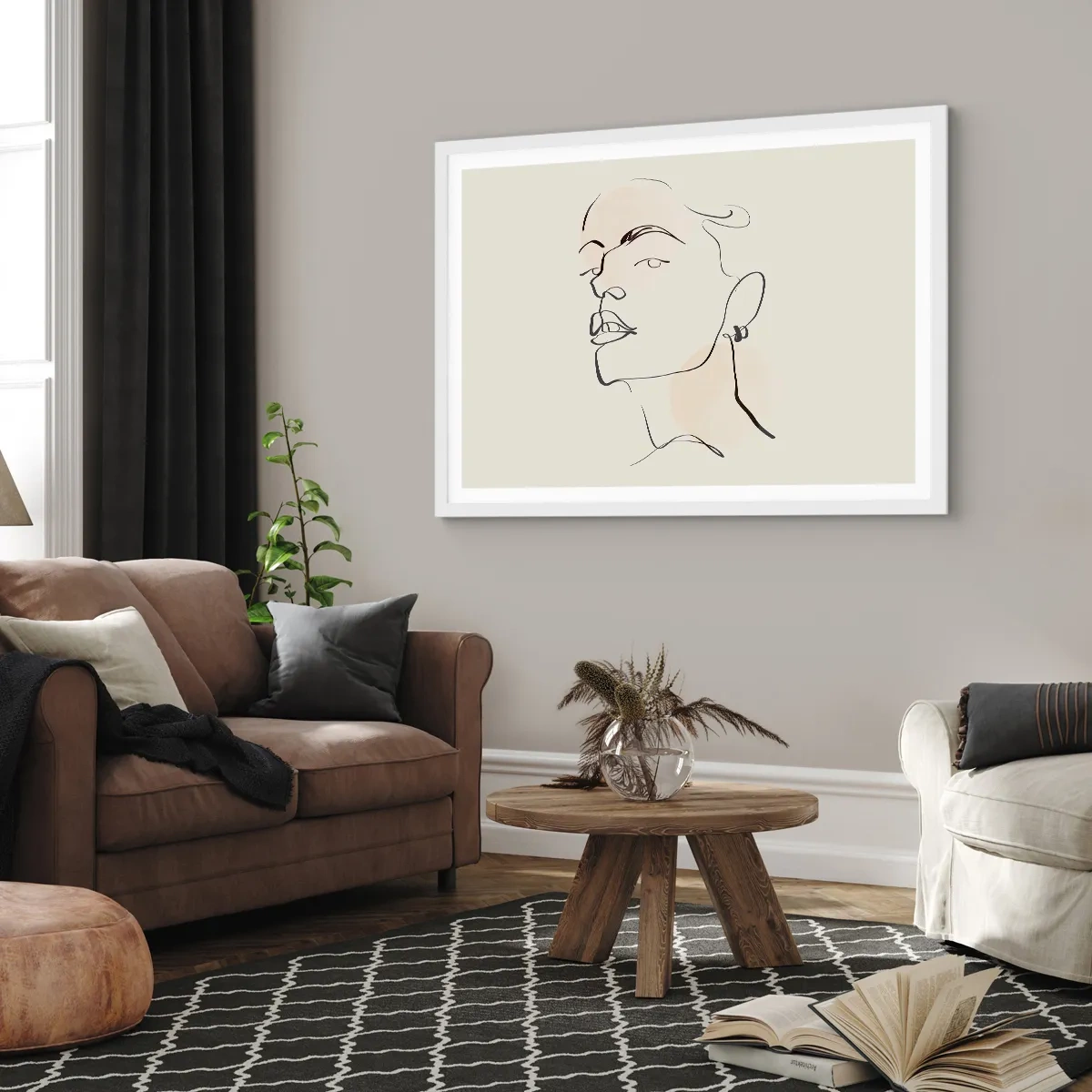 Poster in einem weißen Rahmen - Ein stolzer Blick - 50x40 cm