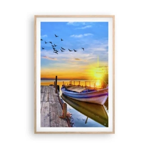 Poster in einem Rahmen aus heller Eiche - Bis morgen - 61x91 cm